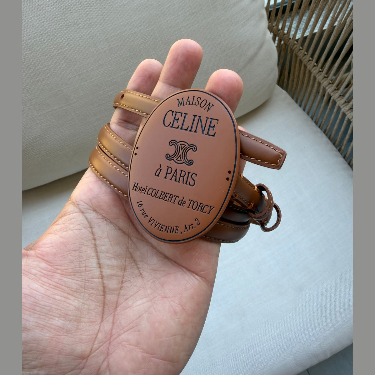 חגורת עור Celine