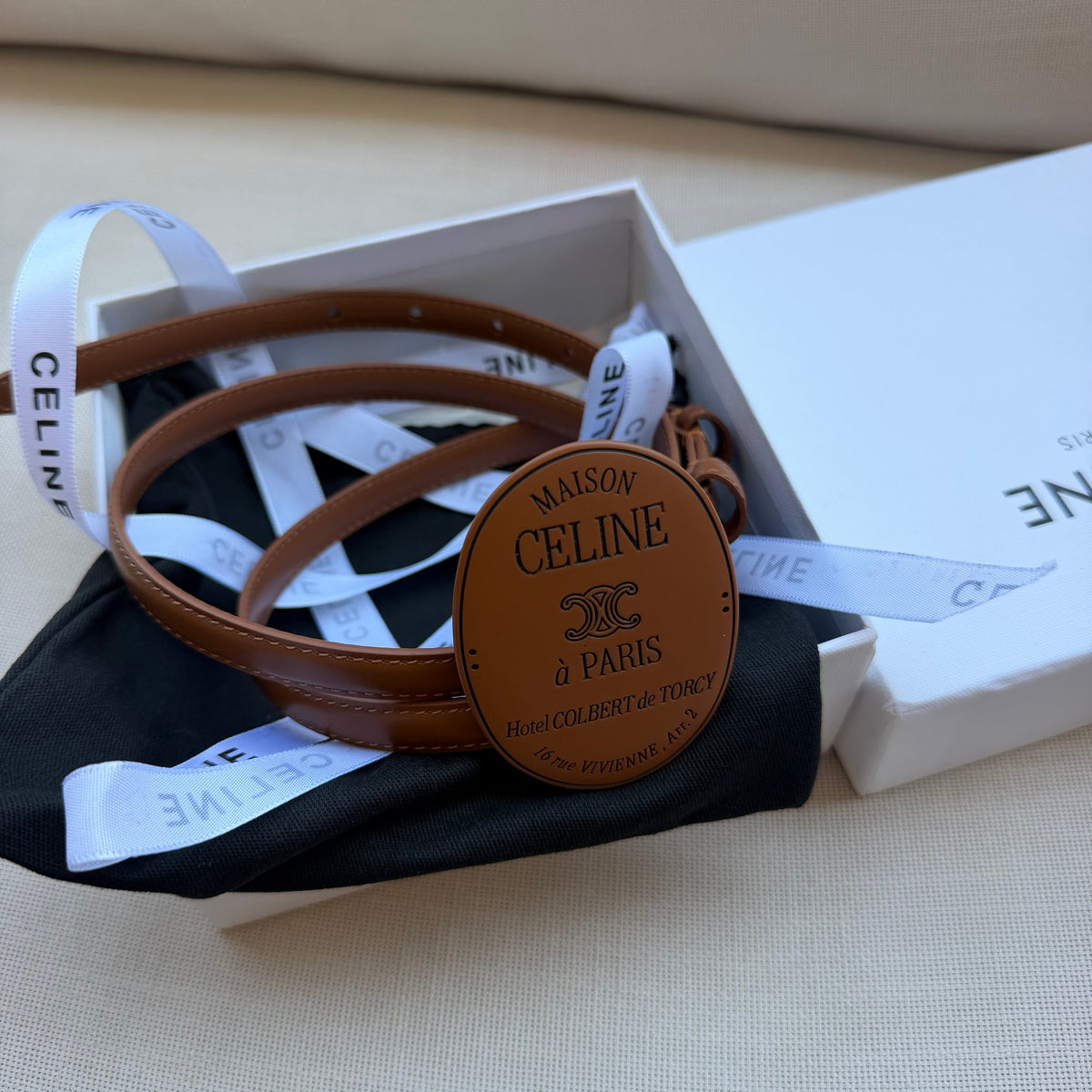 חגורת עור Celine