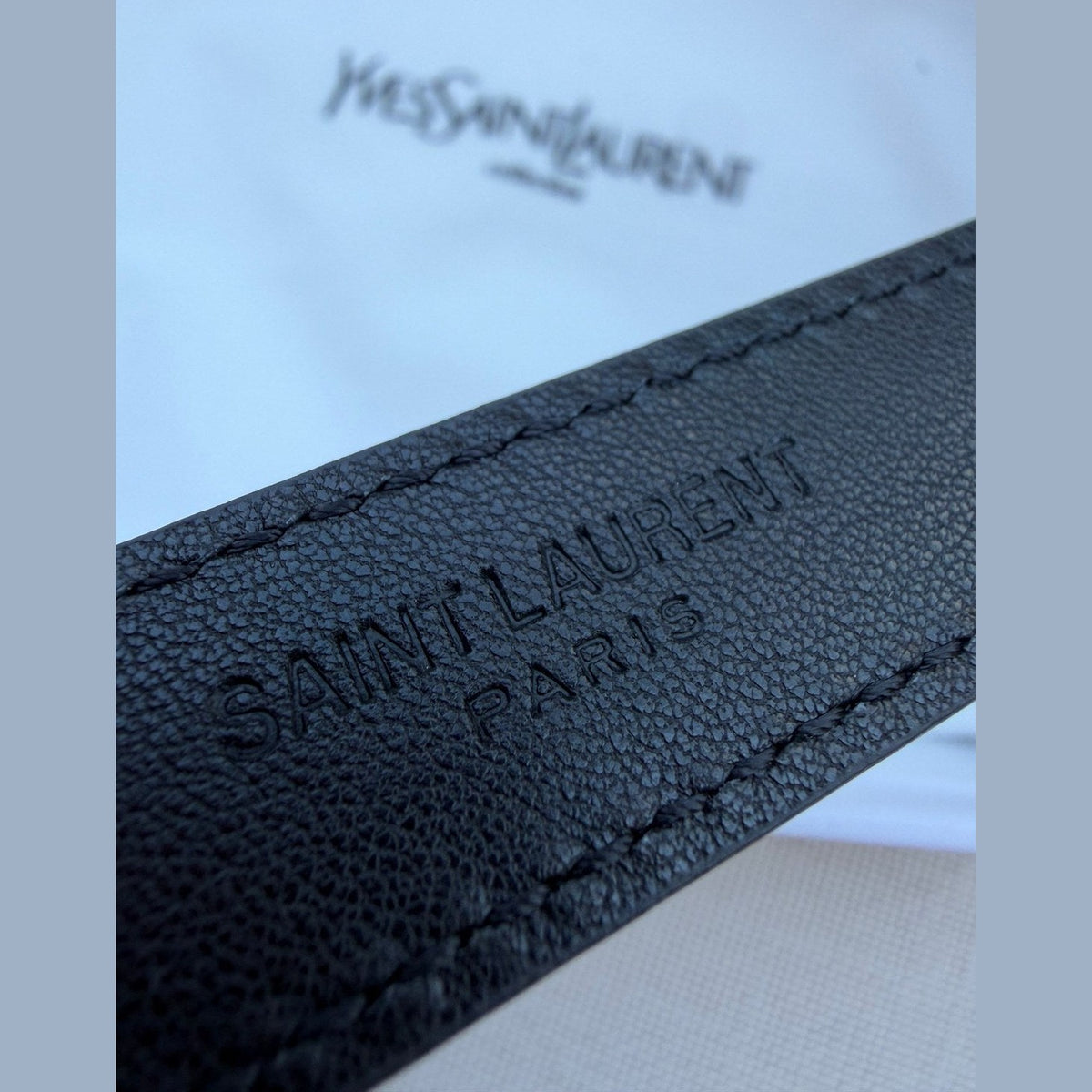 Saint Laurent - חגורת עור 2 סמ במלאי