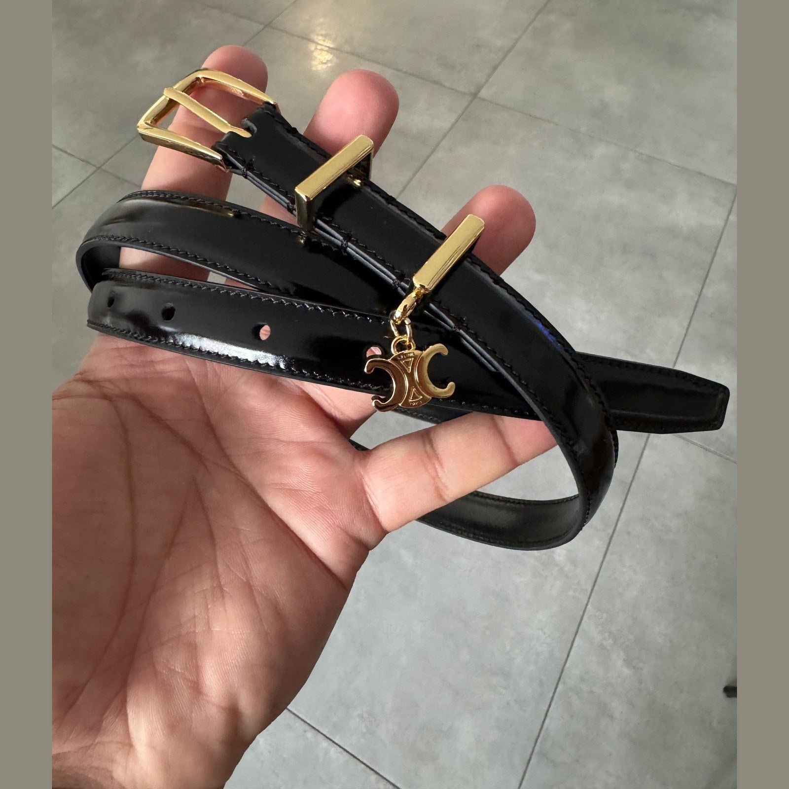 Image of חגורת עור Celine