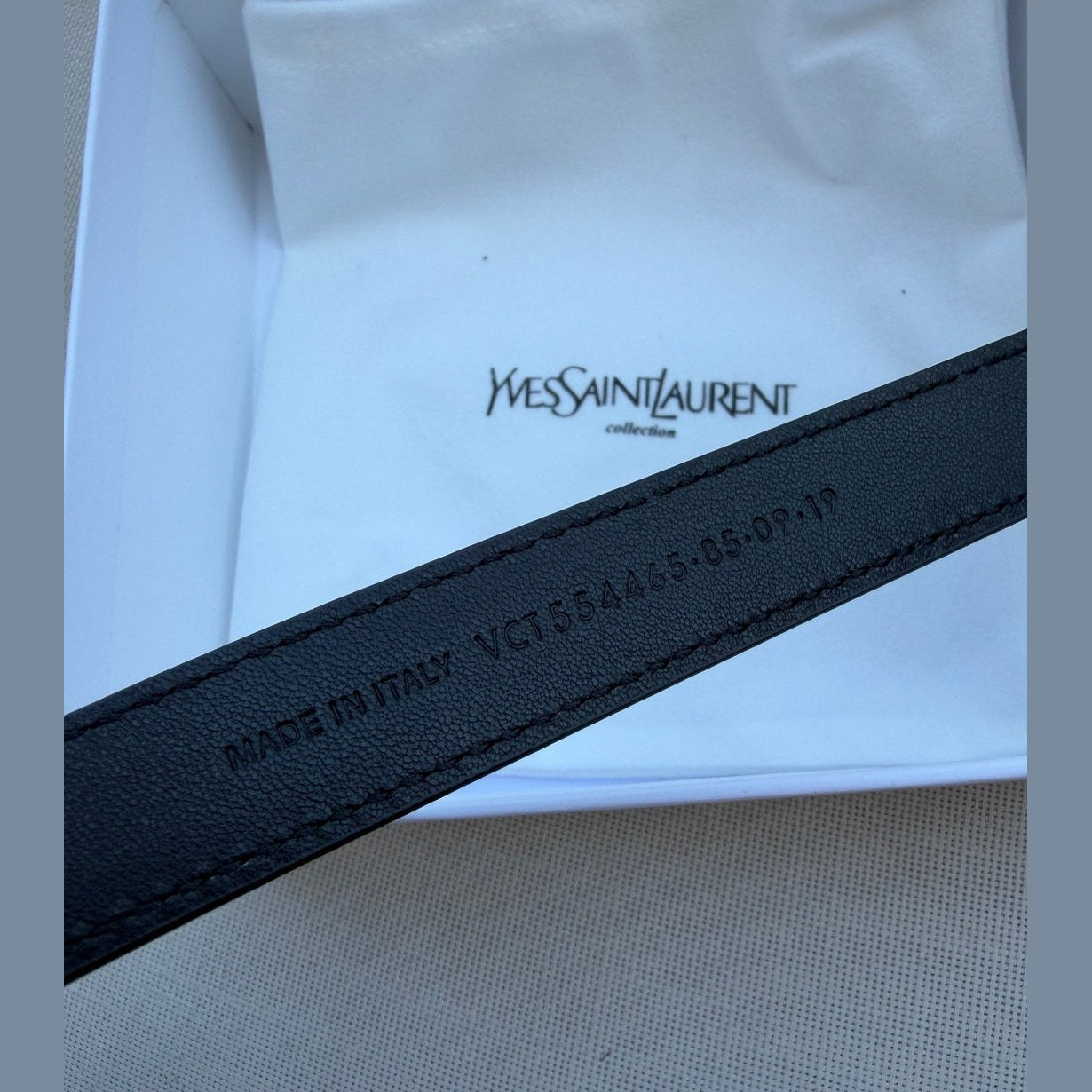 Image of Saint Laurent - חגורת עור 2 סמ במלאי