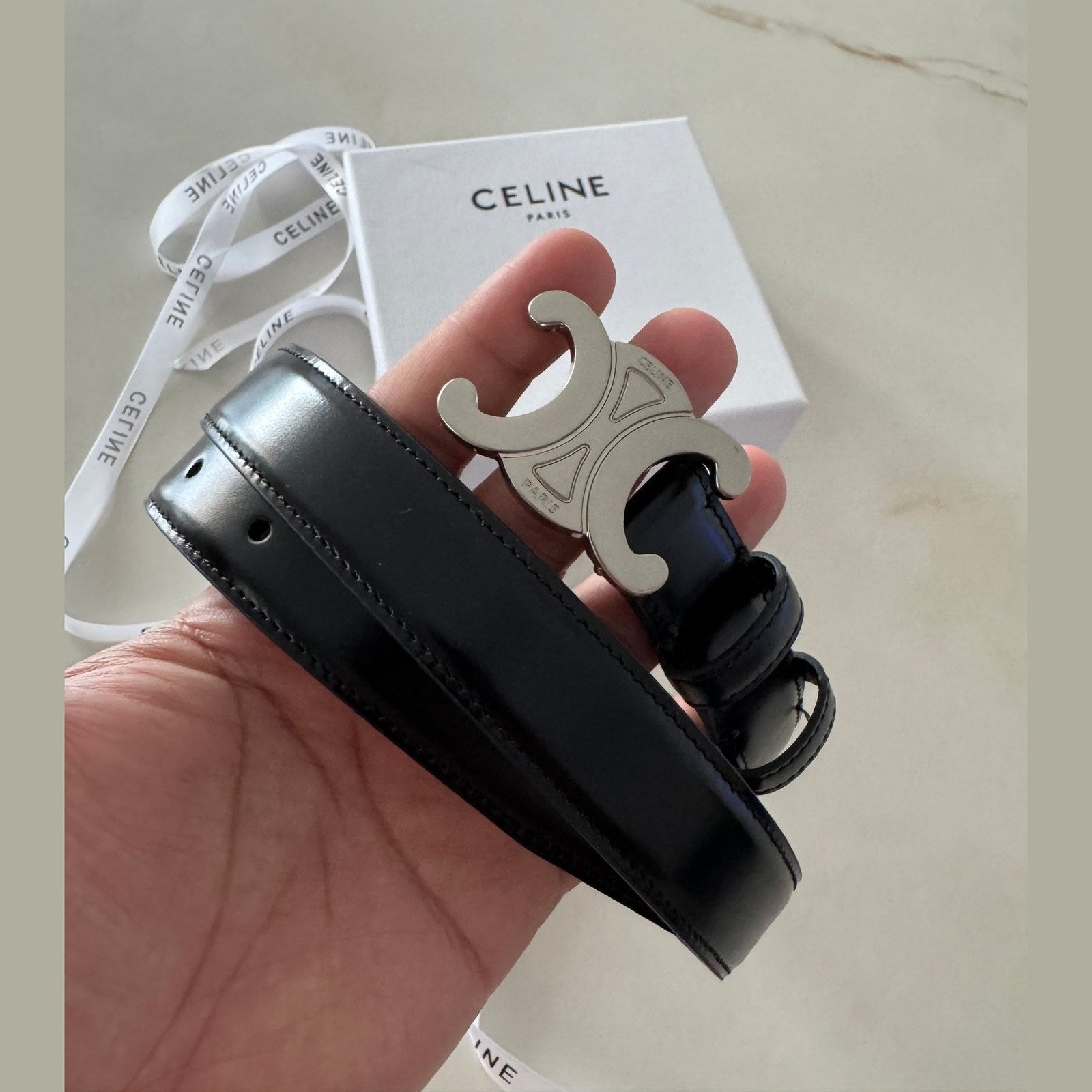 חגורת עור Celine