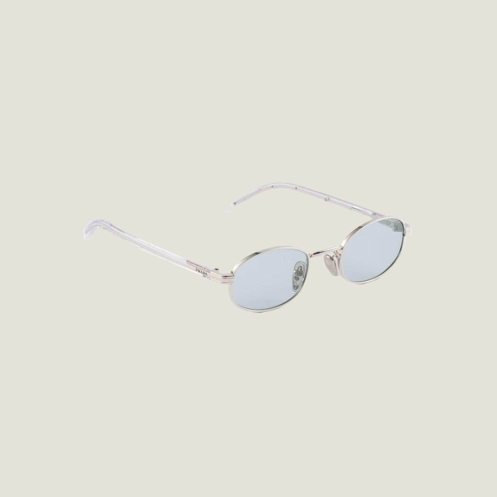Image of Prada logo sunglasses featuring sleek geometric frames and UV400 lenses for a stylish, luxurious look.