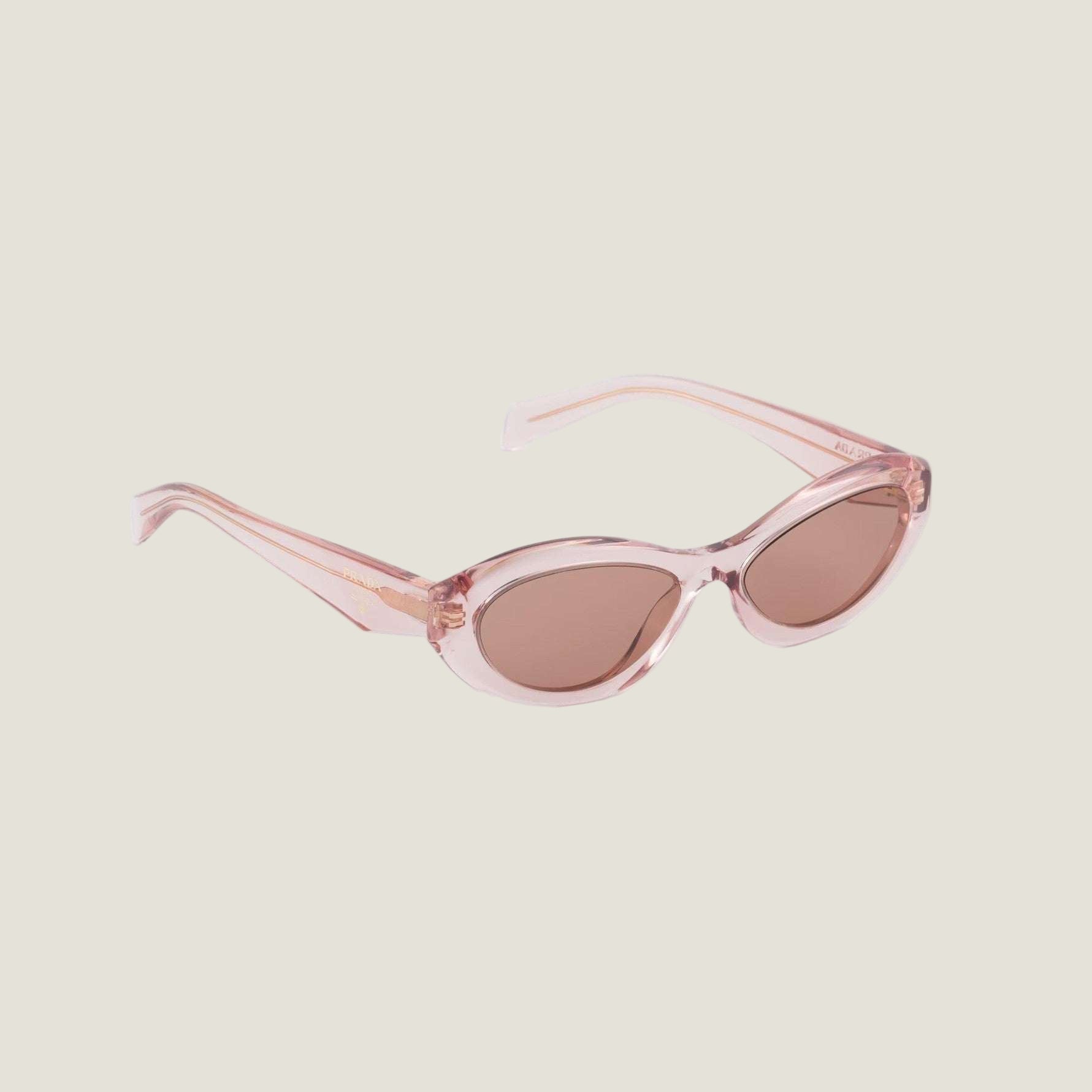 Luxury Prada sunglasses with logo, offering elegance and UV400 protection in a bold, geometric design.
