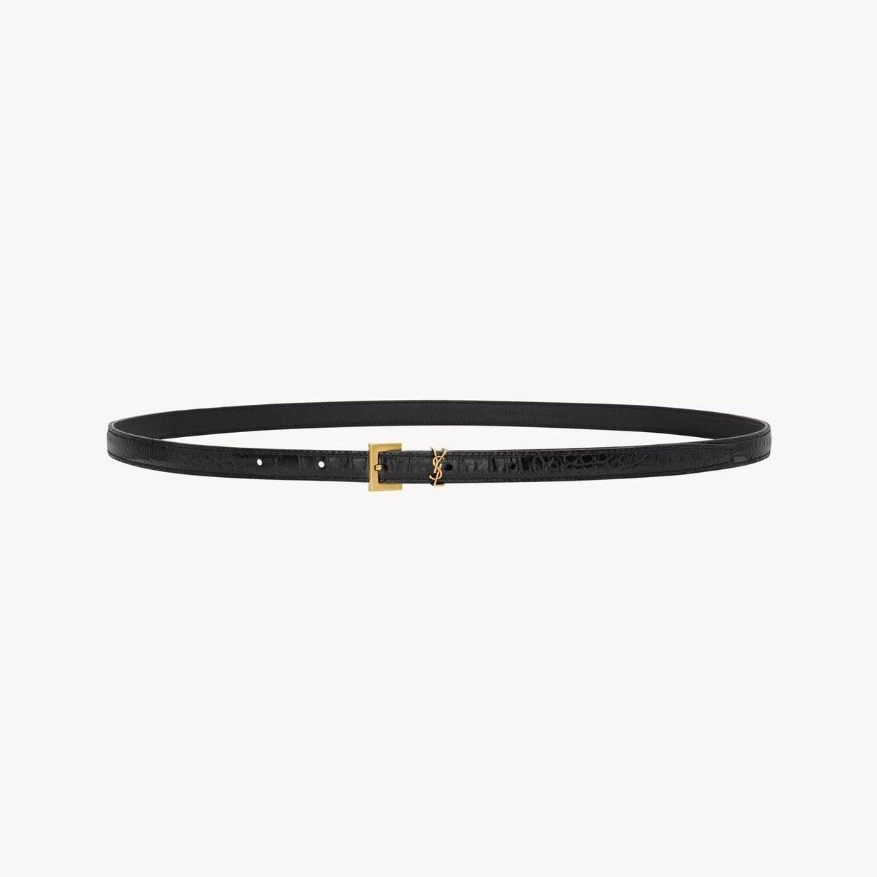 Image of Saint Laurent - חגורת עור 1 סמ
