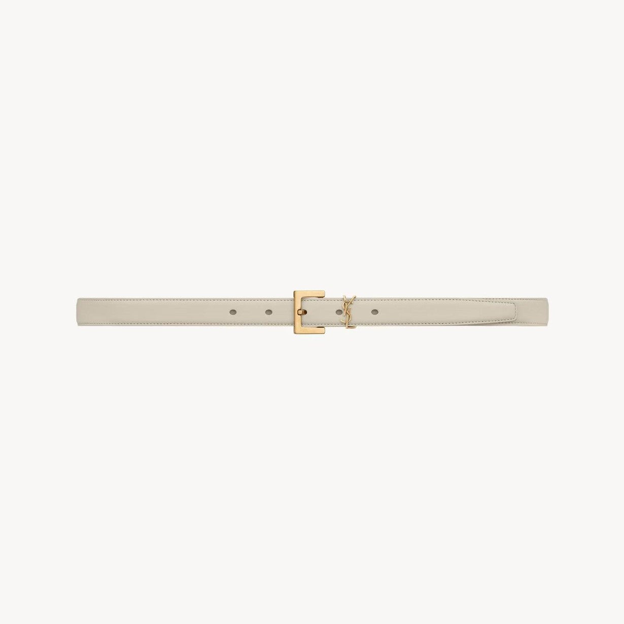 Image of 2-cm leather belt with buckle and adjustable holes.