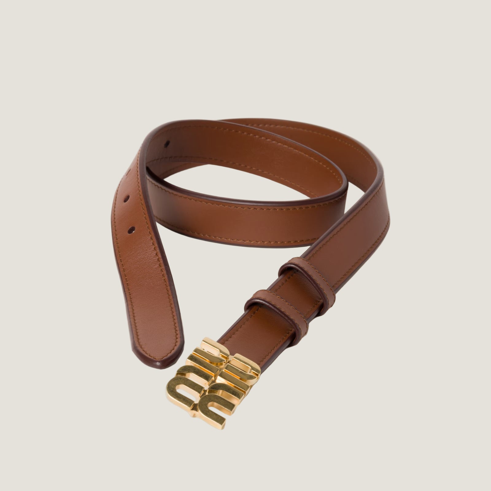 חגורת עור Miu Miu