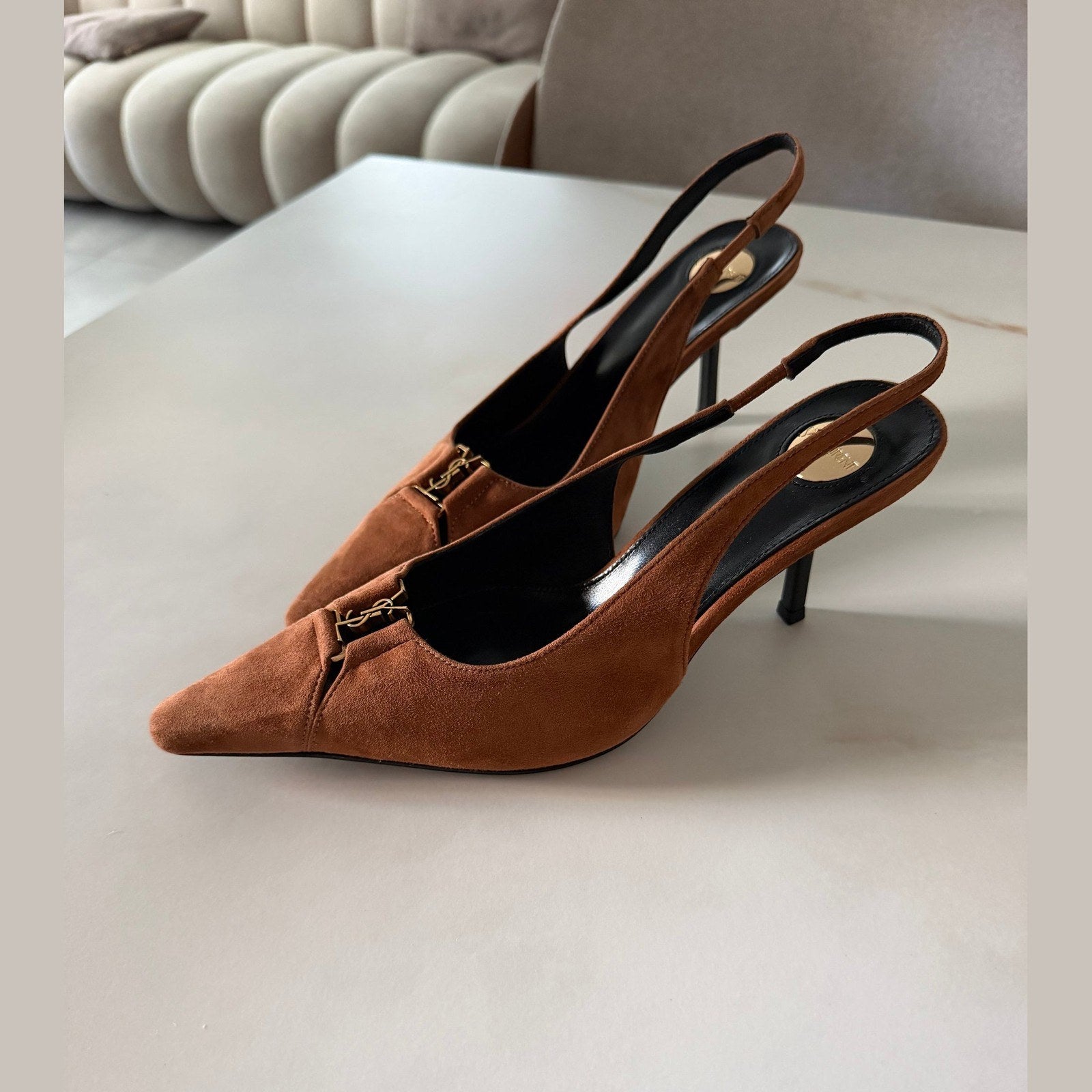 Image of YSL heels 7.5 cm במלאי