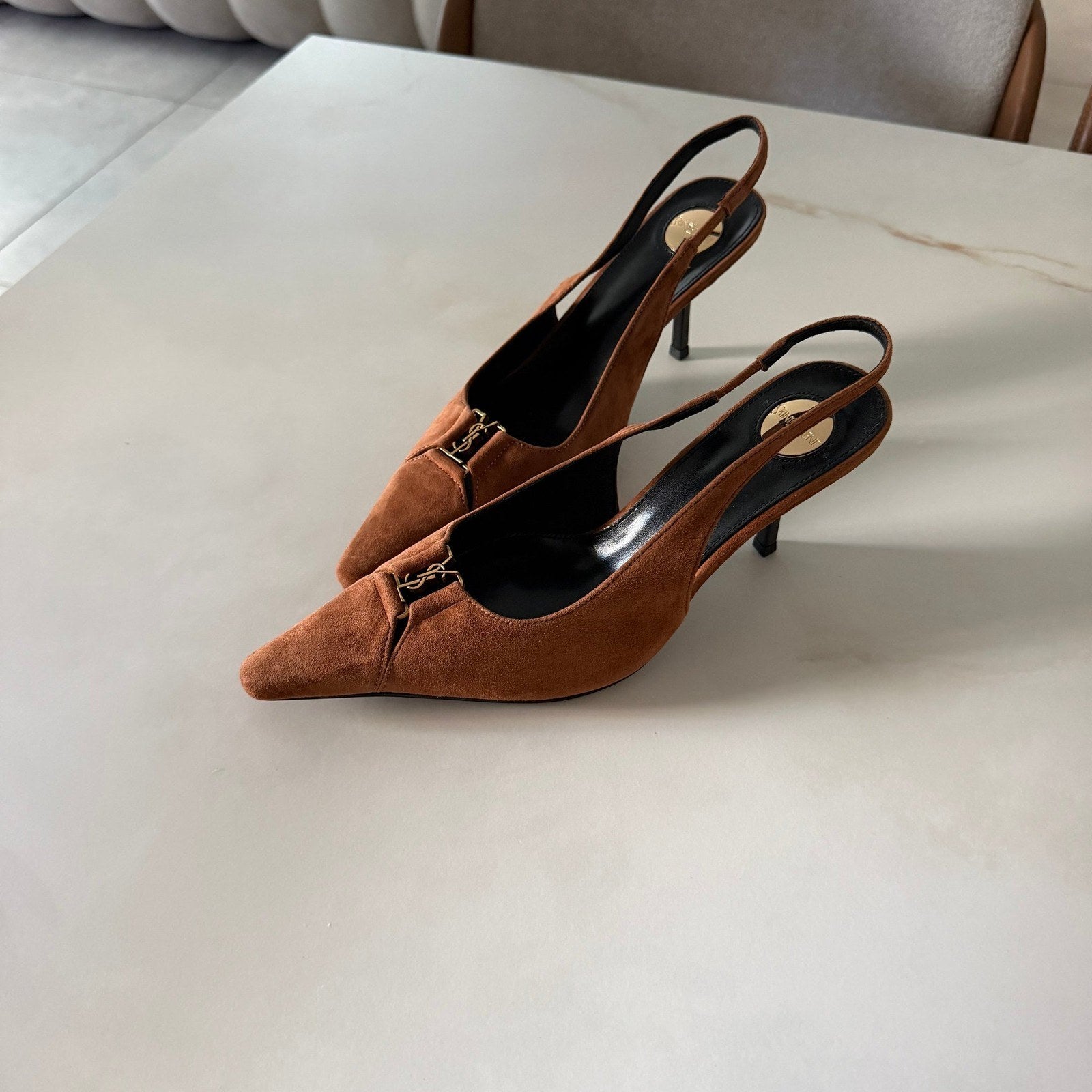 Image of YSL heels 7.5 cm במלאי
