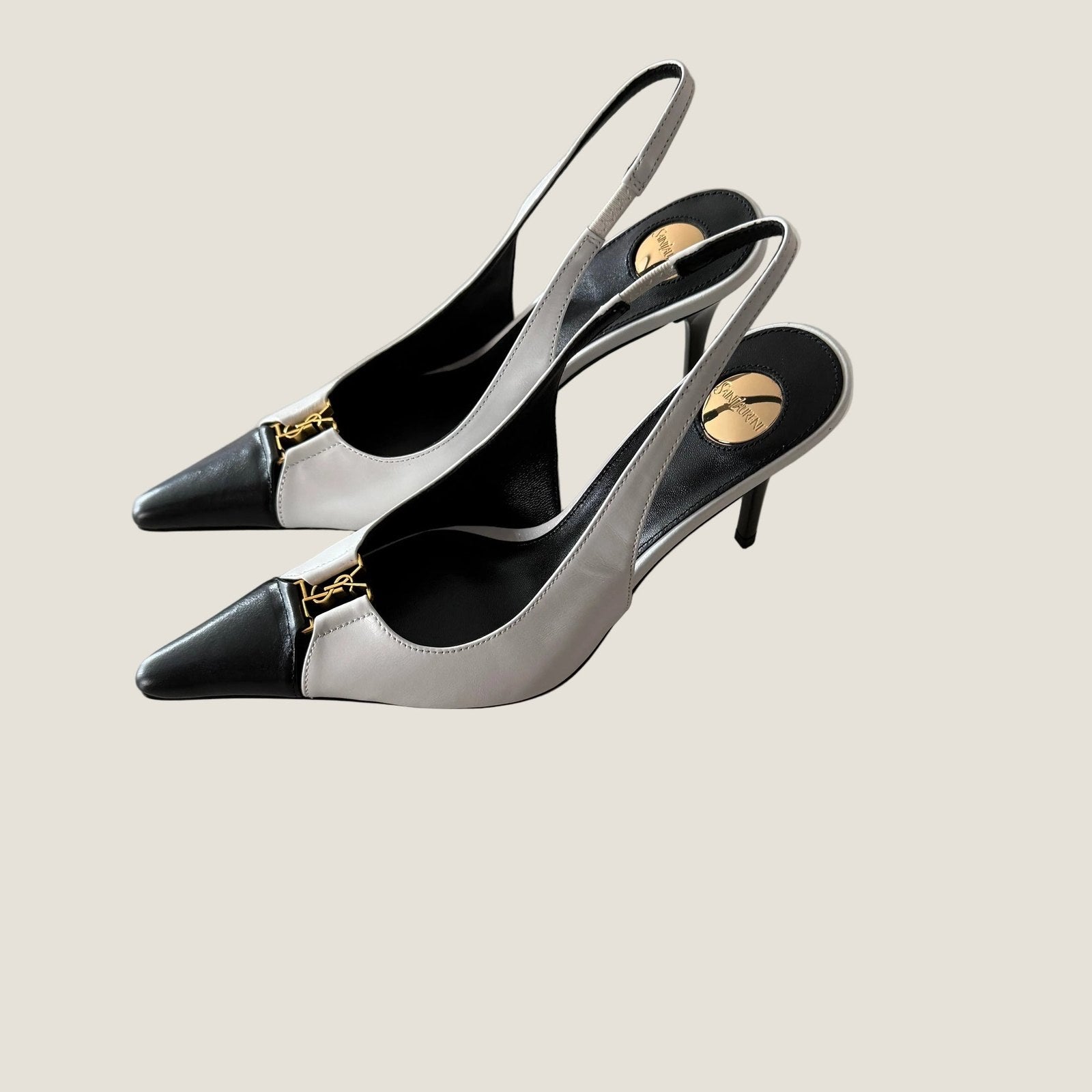 Image of Saint Laurent heels  לבן שחור במלאי