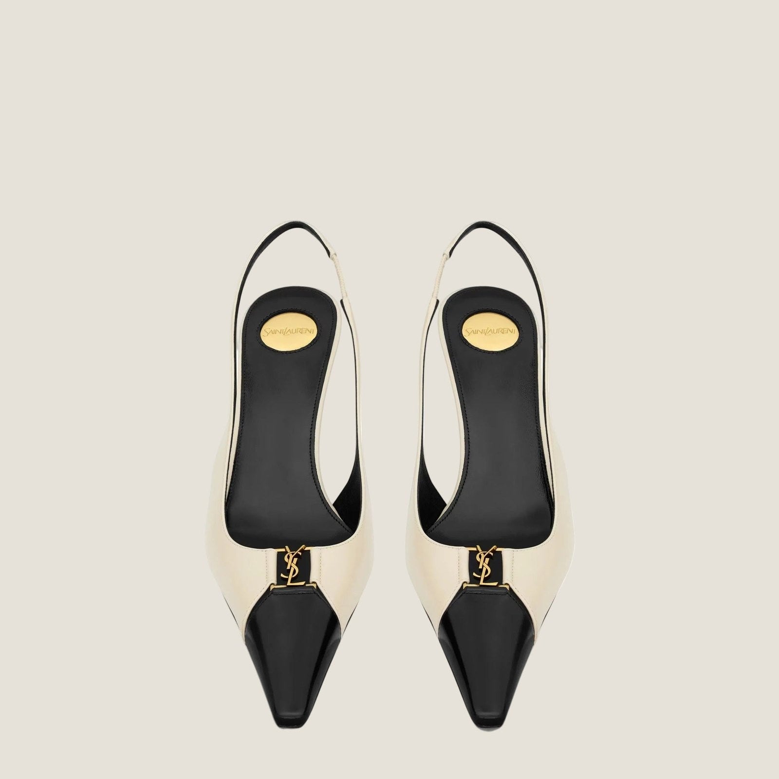 Saint Laurent heels  לבן שחור במלאי
