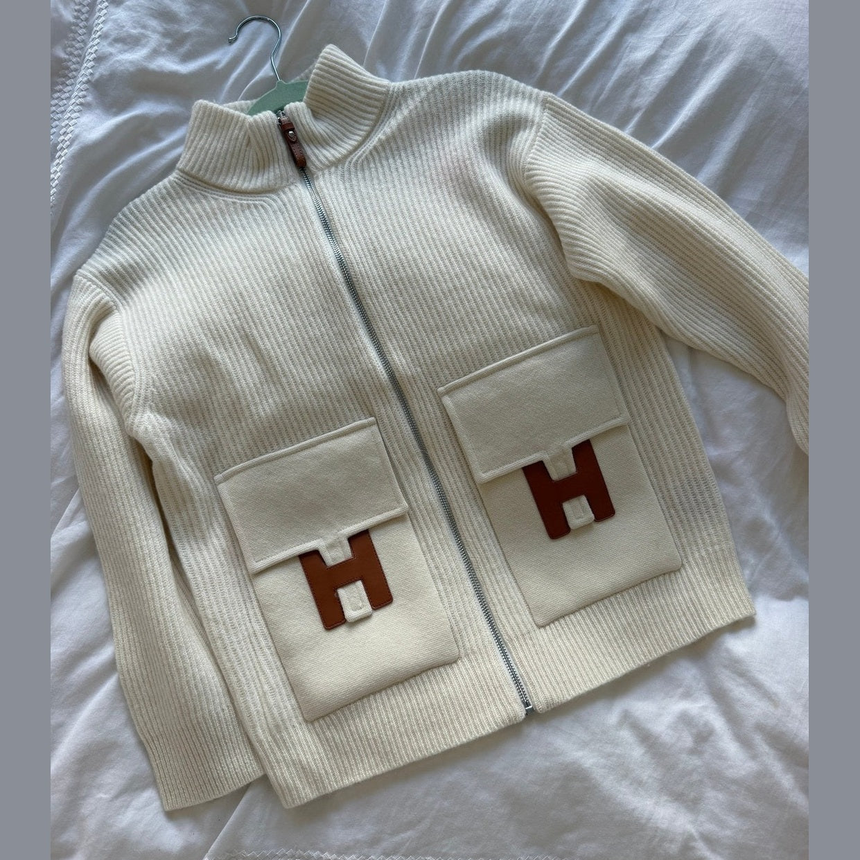 Image of HERMES Wool knit jacket במלאי