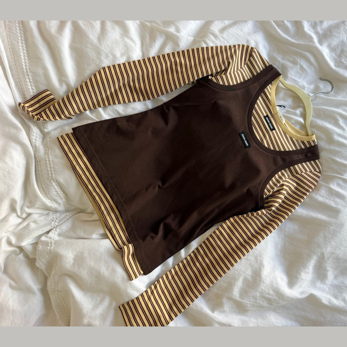 Miu Miu Jersey tank top and T-shirt במלאי