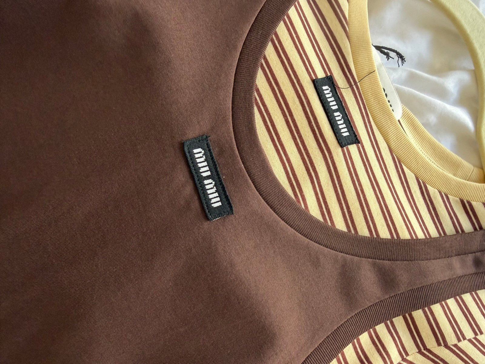 Image of Miu Miu Jersey tank top and T-shirt במלאי