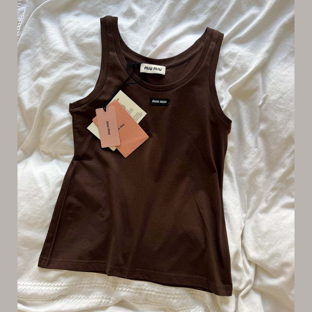Image of Miu Miu Jersey tank top and T-shirt במלאי