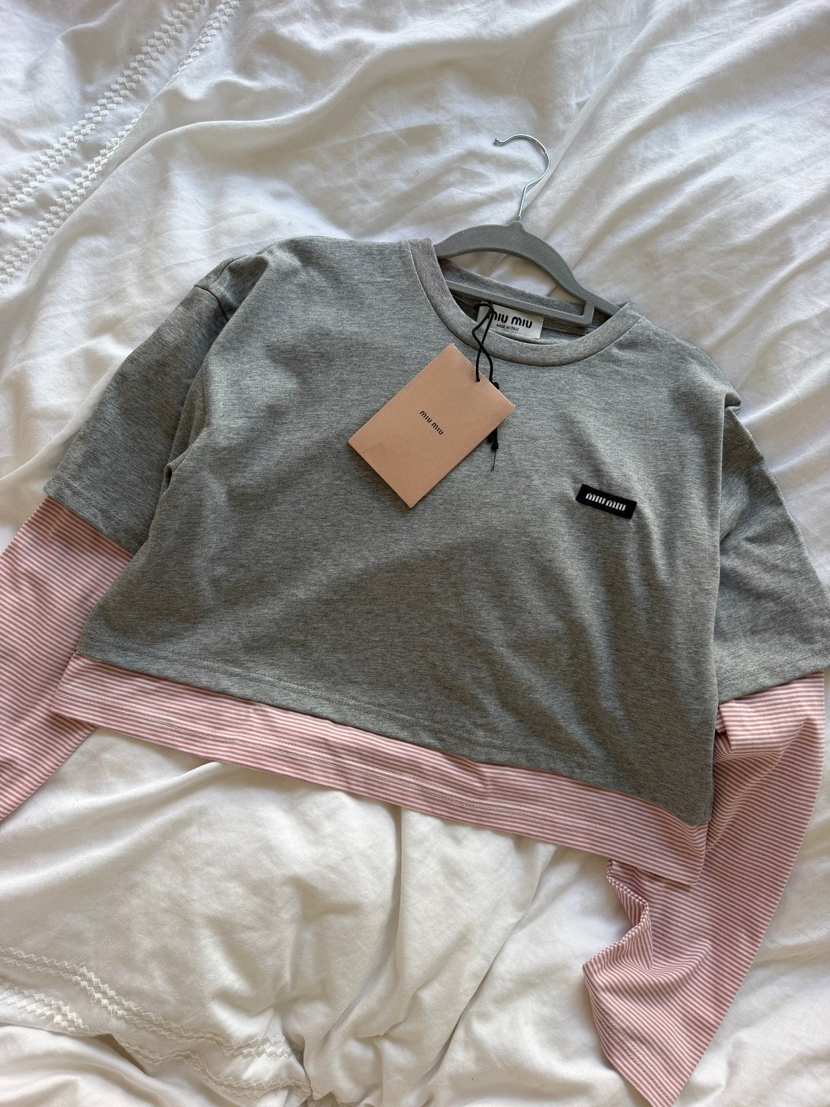 Image of Miu Miu Cotton jersey במלאי