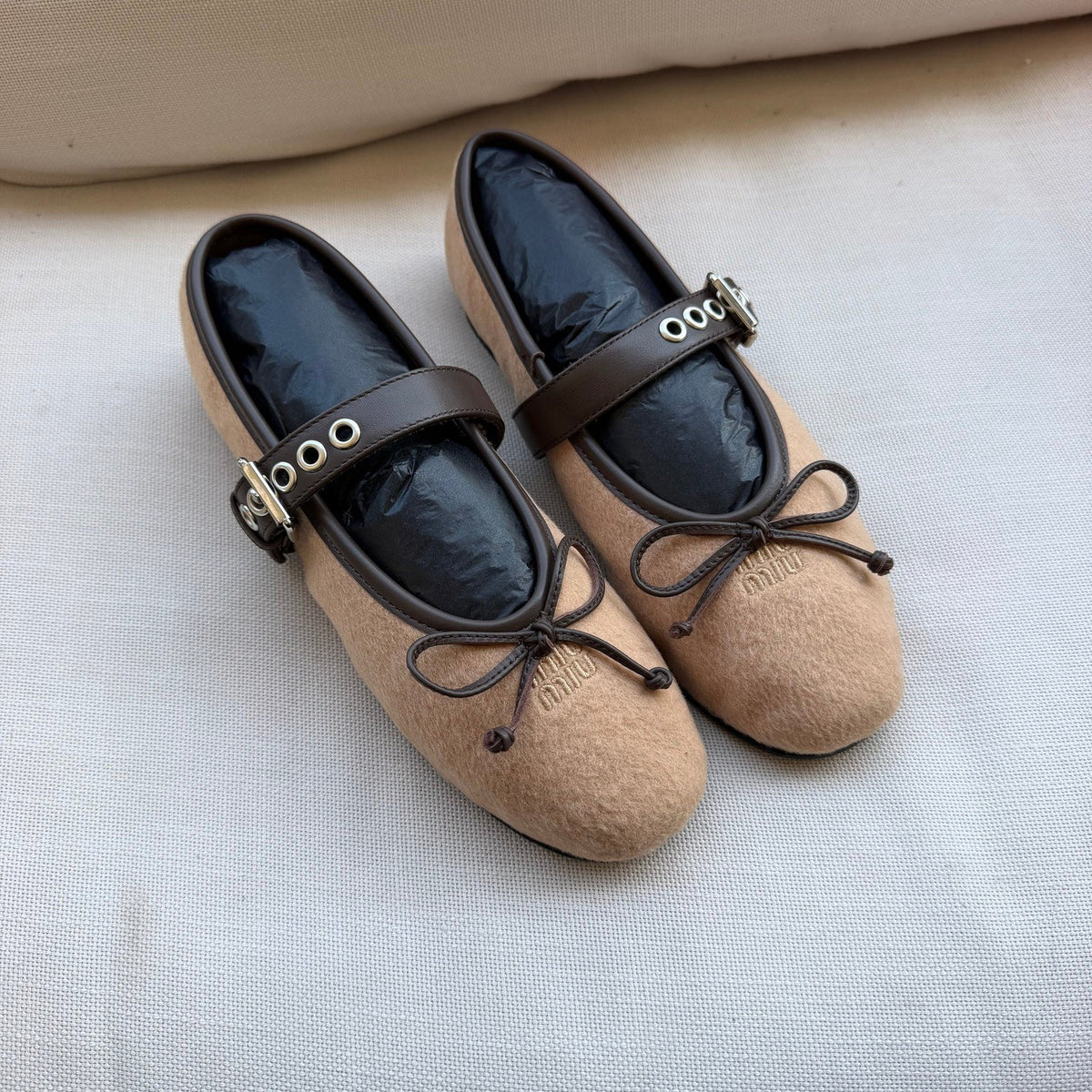 Miu Miu Wool ballerinas במלאי