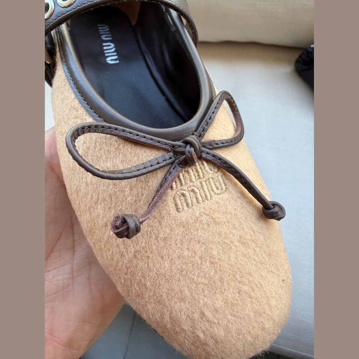 Miu Miu Wool ballerinas במלאי