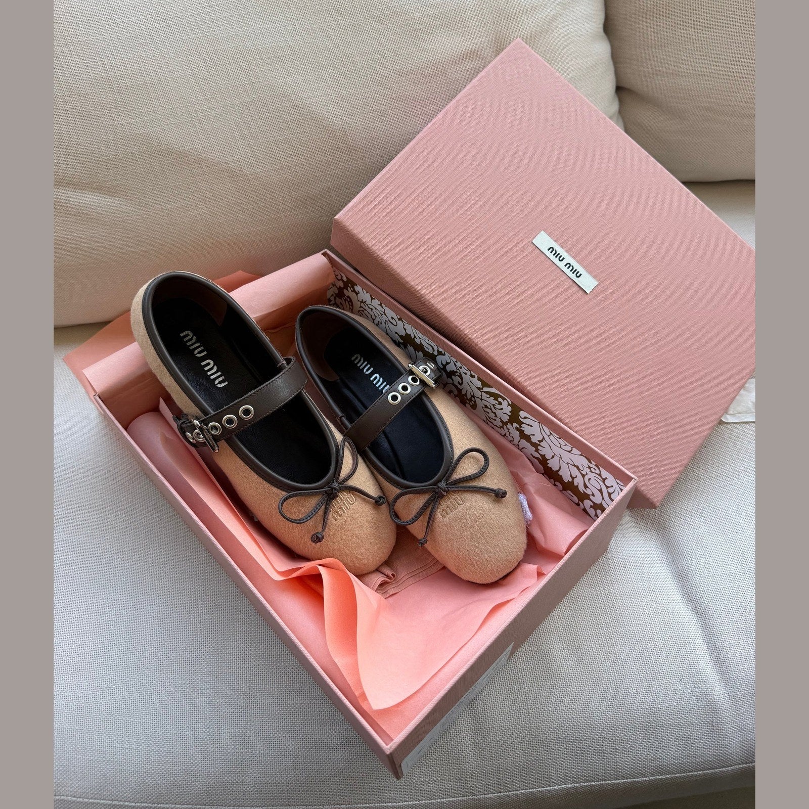 Image of Miu Miu Wool ballerinas במלאי