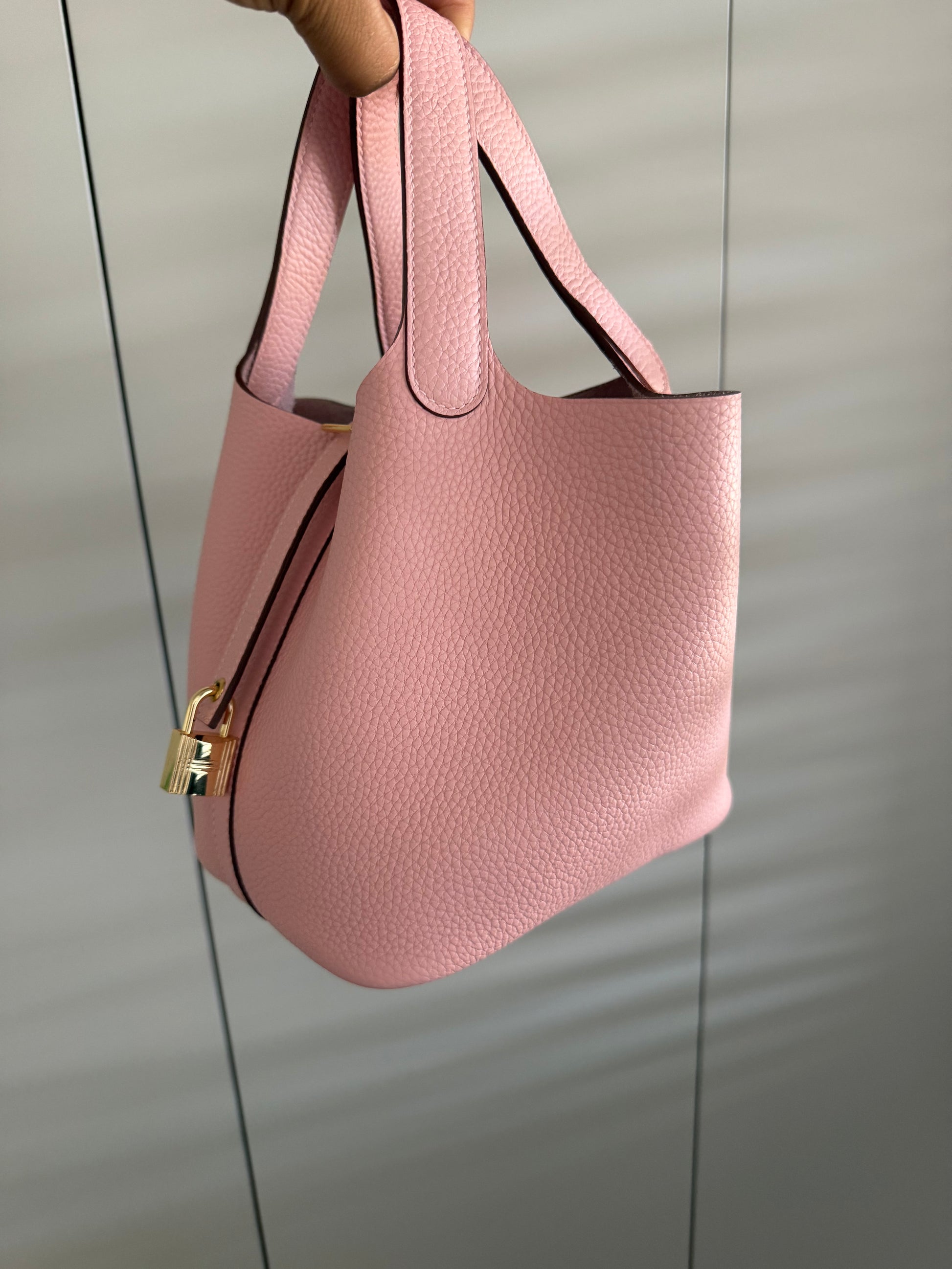 Hermès Picotin 18 במלאי ורוד עם זהב